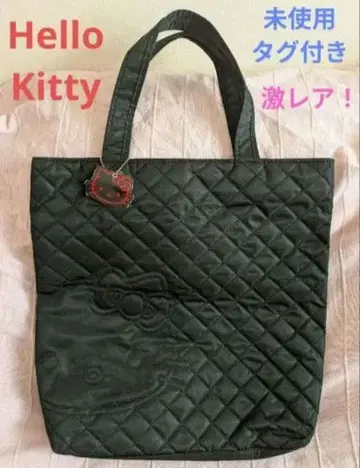 [ HelloKitty ] 미사용 택 포함 레어 퀼트 토트백 블랙