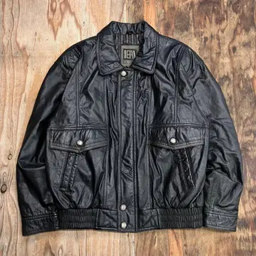 80s 가죽 A-2 플라이트 자켓 블랙 소가죽 VINTAGE 짧은 기장