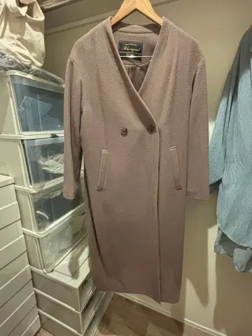 SLOBE 울 100% 베이지 롱 코트