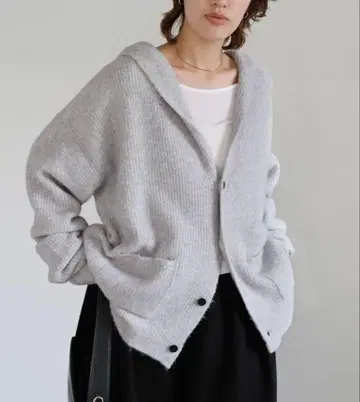 후디 니트 가디건