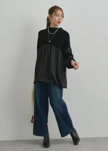 앤디콜, 아름다운 실루엣을 연출하는 릴랙스 세미 와이드 데님