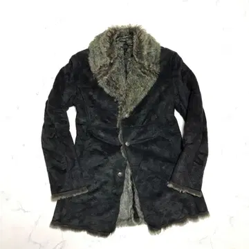 Y2K grunge faux mouton fur jacket PUNK