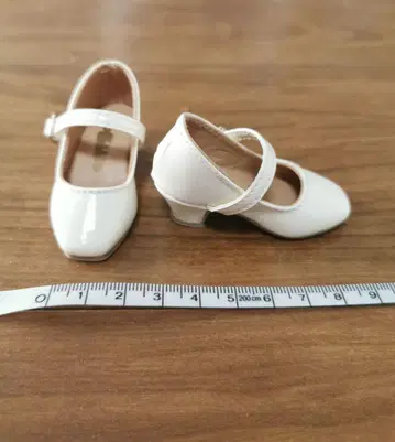 1/4 인형 신발 에나멜 신발 화이트