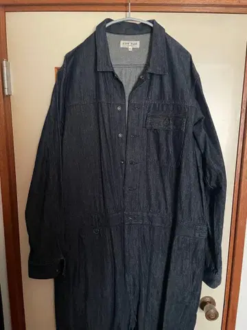 USN 자수 들어간 다크 데님 오버롤