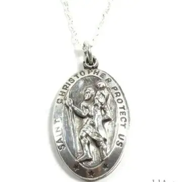 USA 50sSt. 크리스토퍼 실버 목걸이 성 크리스토퍼