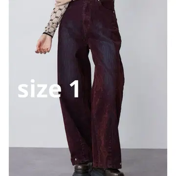 컨디션 최상 MURUA 플로키 배럴 레그 데님