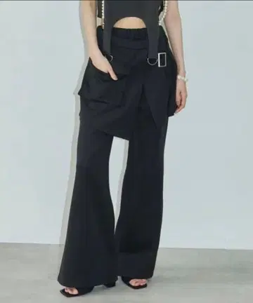 비올레타 레이어드 릴랙스 팬츠 블랙 S