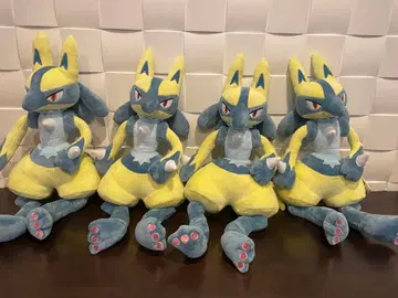 [4마리 세트] 포켓몬 메가모후굿토 봉제 인형 옐로우 컬러 루카리오