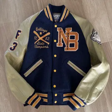 화이츠빌 동양 엔터프라이즈 바시티 자켓 가죽 소매 아워드 자켓 38