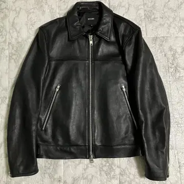 새상품급 BEAMS 싱글 라이더 라무 가죽 자켓 블랙 M