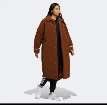 보아 브라운 롱 코트 포켓 부착