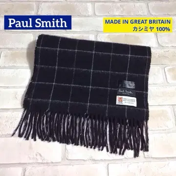 폴 스미스 체크 무늬 캐시미어 100% 머플러 영국제