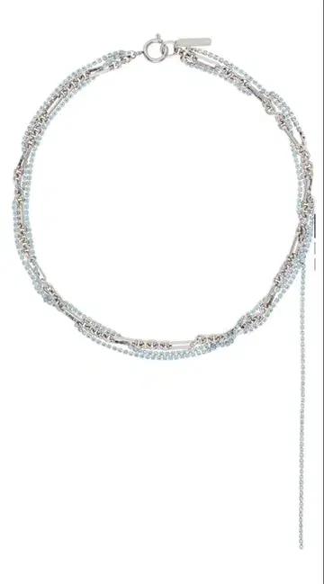 Justine Clenquet 실버 목걸이 블루 체인