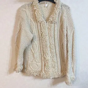 하자 있음! 울 100% 아이보리 가디건 구제 의류 빈티지