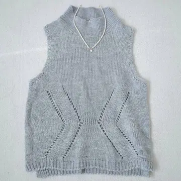 ntcf 니트 베스트 하이넥 디자인 니트 캐주얼 Y2K 한국 M