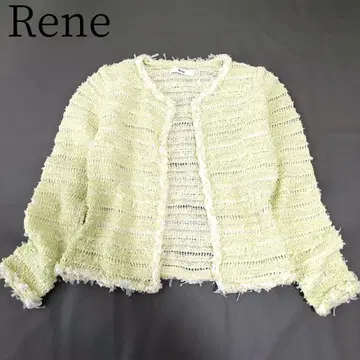 [ Rene/르네 ] [ M ] 트위드 긴팔 가디건 일본제 보더 겉옷