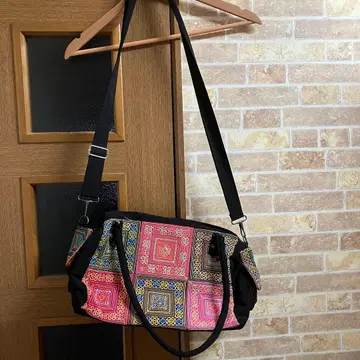 몽족풍 자수 숄더백