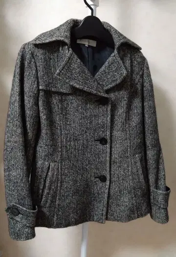 새상품급 월드 울 자켓 코트 믹스 트위드 DESVISIO