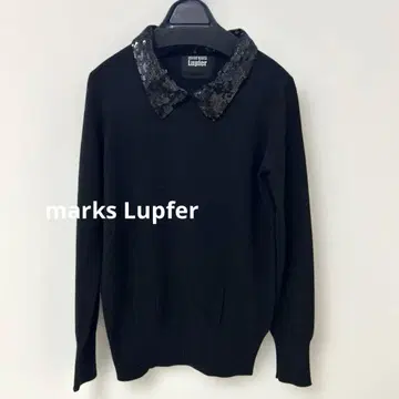 스팽글 옷깃 니트 블랙 블랙