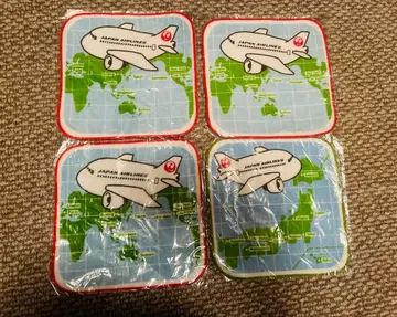 미사용, 일본항공 타월 손수건 4장 세트