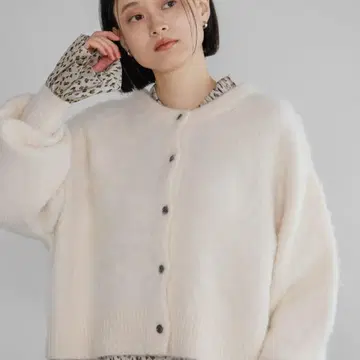 2way 크루 샤기 가디건