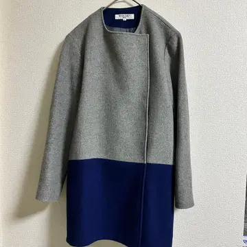 내추럴 뷰티 베이직 [ S ] 바이컬러 노카라 코트