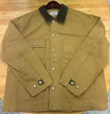 브라운 코튼 자켓 카라 부착