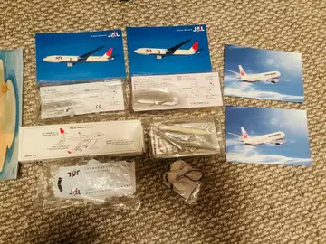 미사용, JAL 보잉 모형 키트 세트, 비행기 키링, 엽서