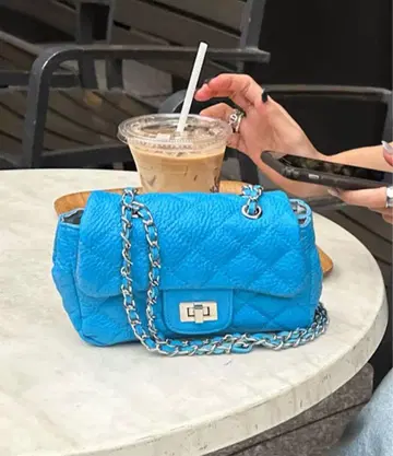 두두 소가죽 레더 체인 미니백