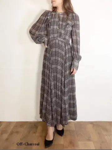 COCODEAL 코코딜 체크 프린트 플리츠 원피스