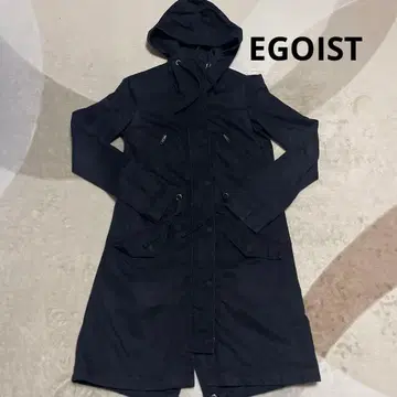 EGOIST 에고이스트 블랙 롱 코트 후드 부착