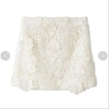 snidel 3D 플라워 레이스 미니 스커트 빵 화이트