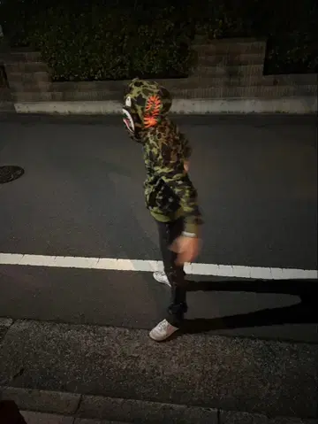 APE 풀 집업 샤크 후드티 S 사이즈