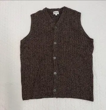 [ 새상품급 ] BASCO 니트 베스트 울 브라운 가디건 바스코 M