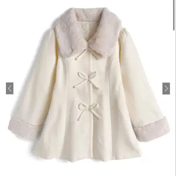 GRL 그레일 퍼 리본 페이크 울 코트 [tu1748] 화이트