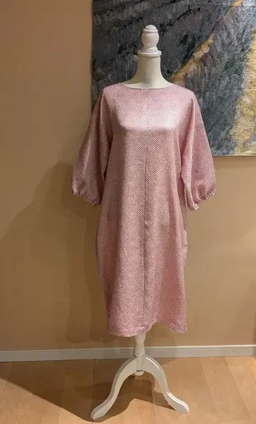 순수 실크 총조리 기모노 리메이크 풀오버 원피스