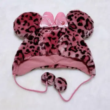 디즈니 레오파드 무늬 팬캡 핑크