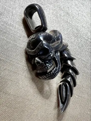 스컬 고딕 디자인 스털링 실버 펜던트 탑