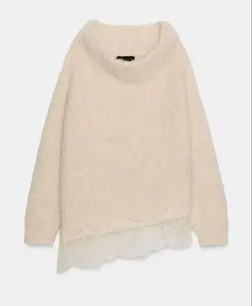 크리스마스 세일 ZARA 레이스 콤비 니트 스웨터