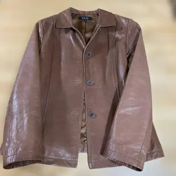 NEMI 브라운 가죽 자켓