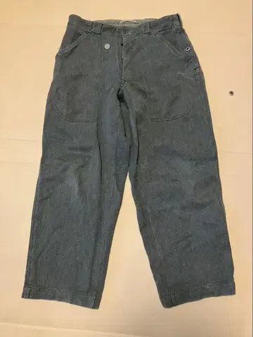 그레이 워크 팬츠 스냅 버튼 4 포켓