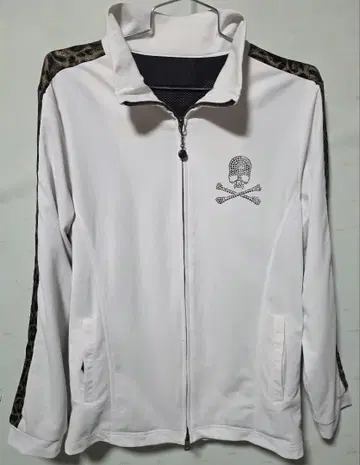 로엔 Roen 스와로브스키 스컬 레오파드 무늬 라인 저지 L