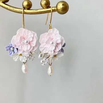 no.34 포근한 부케 귀걸이 귀찌 일본풍 성인식 후리소데 결혼식