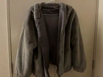 올리브 데 올리브 그레이 후드 부착 아우터