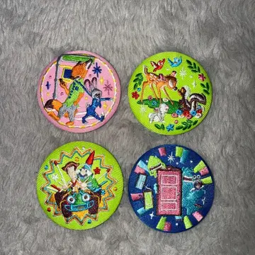 디즈니 자수 캔뱃지 4개 세트