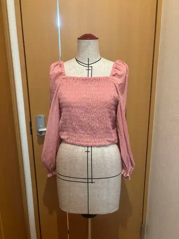 [ GU ] 핑크 스모크 블라우스 긴팔