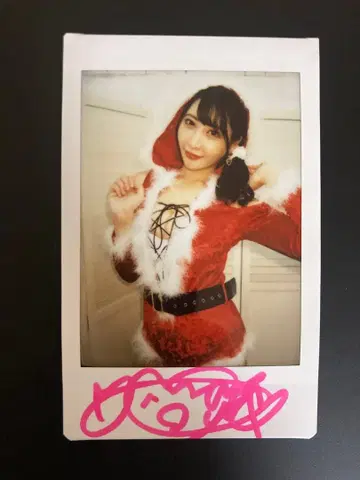 나츠메 히비키 친필 사인 폴라로이드 12월 19일 이벤트 산타 코스프레