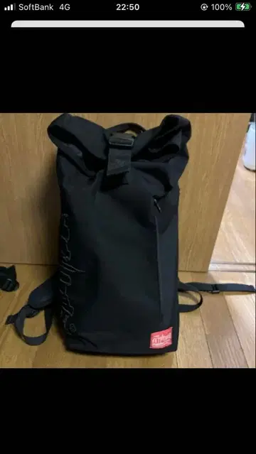 블랙 롤탑 백팩