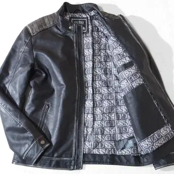 새상품급 게스 GUESS 라이더 자켓 인조 가죽 남성용 L 상당