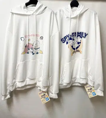 (2장 세트) 미사용 새상품 SPY x FAMILY 화이트 후드티